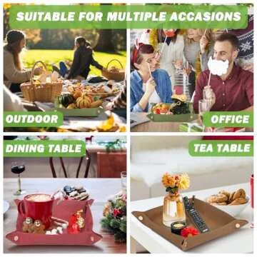 PINELIFE Valet Tray Gifts for Men Women Set of 3 Washable Kraft Paper Portable Travel Storage organizer Tray Jewelry Key Phone Watch Catchall Box