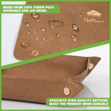 PINELIFE Valet Tray Gifts for Men Women Set of 3 Washable Kraft Paper Portable Travel Storage organizer Tray Jewelry Key Phone Watch Catchall Box
