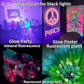 60W Black Lights Flood Light,Blacklight with Plug and Switch for Glow Party Large Space,IP66 Waterproof LED Black Lights for Fluorescent Poster,Halloween,Body Paint,Wedding.2 Pack