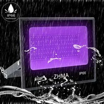60W Black Lights Flood Light,Blacklight with Plug and Switch for Glow Party Large Space,IP66 Waterproof LED Black Lights for Fluorescent Poster,Halloween,Body Paint,Wedding.2 Pack