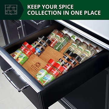 Luxury Bamboo Spice Drawer Organizer for Your Kitchen