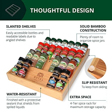 Luxury Bamboo Spice Drawer Organizer for Your Kitchen