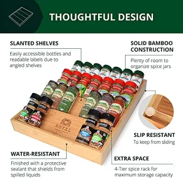 Luxury Bamboo Spice Drawer Organizer for Your Kitchen