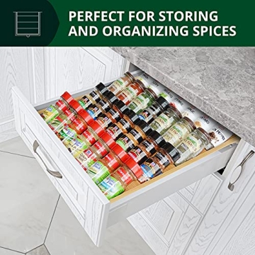 Luxury Bamboo Spice Drawer Organizer for Your Kitchen