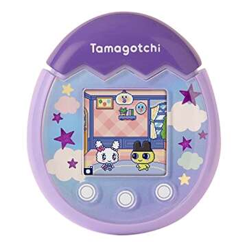 TAMAGOTCHI 42902 Bandai Pix The Next Generation of Virtual Reality Pet with Camera, Games and Collectable Characters-Sky, Purple, Single