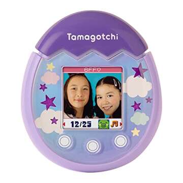 TAMAGOTCHI 42902 Bandai Pix The Next Generation of Virtual Reality Pet with Camera, Games and Collectable Characters-Sky, Purple, Single