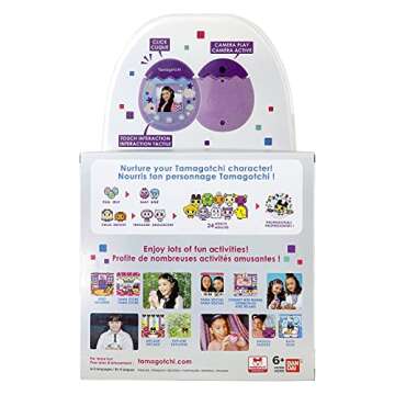 TAMAGOTCHI 42902 Bandai Pix The Next Generation of Virtual Reality Pet with Camera, Games and Collectable Characters-Sky, Purple, Single