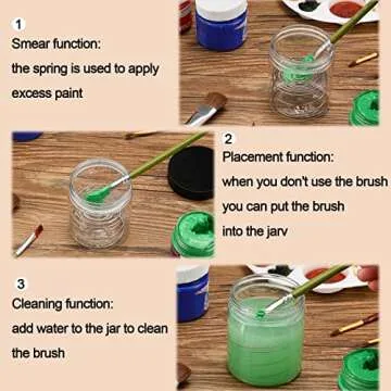Honeydak 2 pcs Paint Brush Cleaner with Aluminum Coil, Brush Cleaning Tank, Brush and Pen Cleaners for Painting Water Oil Acrylic Painting Art Supplies