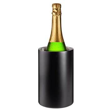 Villa & Marx Wine Chiller - Double Walled Insulated Champagne Bucket in Black