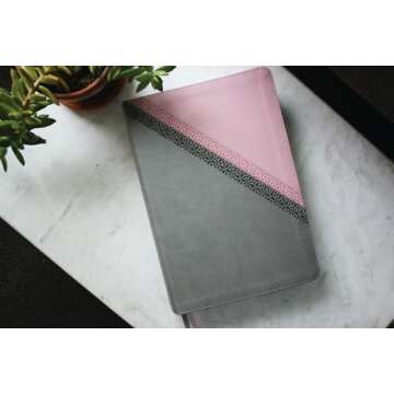 NIV Application Bible, Large Print, Leathersoft, Pink/Gray, Red Letter, Comfort Print: Bringing the ...