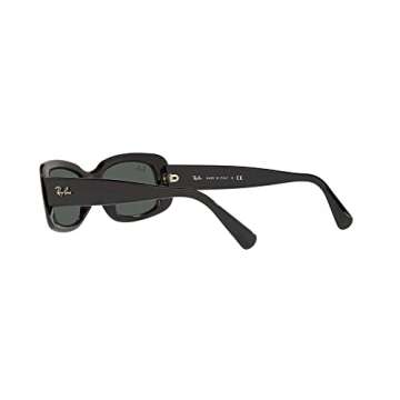 Ray-Ban Women's RB4122 Square Sunglasses, Black/Green, 50 mm