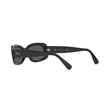 Ray-Ban Women's RB4122 Square Sunglasses, Black/Green, 50 mm