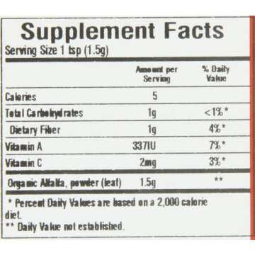 Frontier Co-op Organic Alfalfa Leaf Powder, 1-pound Bulk Bag, Rich in Vitamins & Minerals, Key for Wellness Teas, Vegan