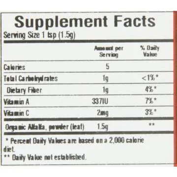 Frontier Co-op Organic Alfalfa Leaf Powder, 1-pound Bulk Bag, Rich in Vitamins & Minerals, Key for Wellness Teas, Vegan