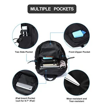 SEAFEW Black Sling Backpack with USB Charger