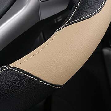 Stylish Leather Steering Wheel Cover for Enhanced Grip
