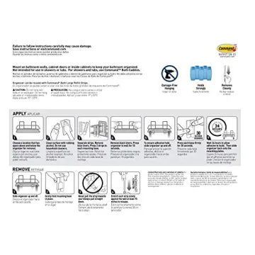Satin Nickel Command Organizer for Bathroom Storage
