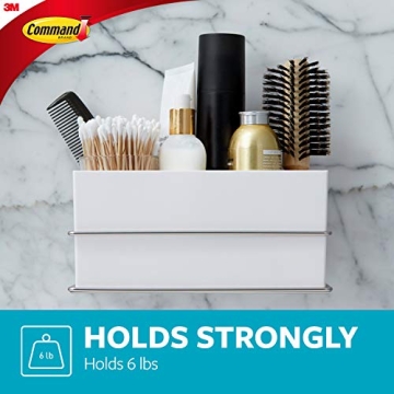 Satin Nickel Command Organizer for Bathroom Storage