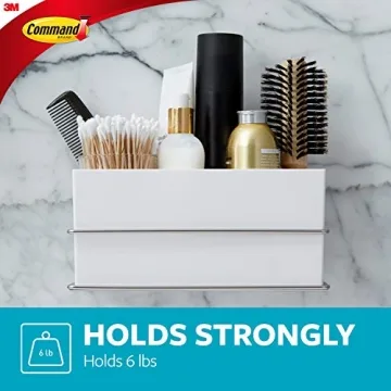 Satin Nickel Command Organizer for Bathroom Storage