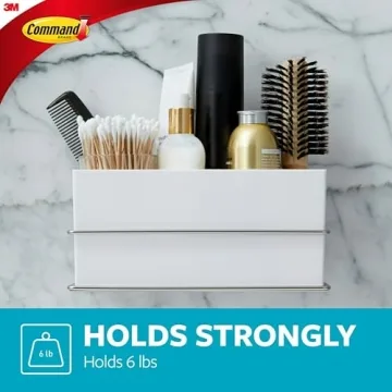 Satin Nickel Command Organizer for Bathroom Storage