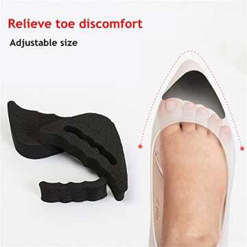 InfantLY Bright 2pair Women High Heel Toe Plug Insert Shoe Big Shoes Toe Front Filler Cushion Pain Relief Protector