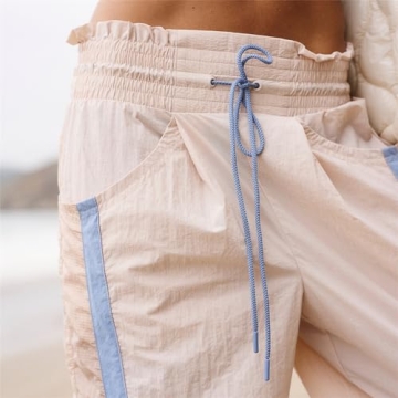 Miqil Women's Casual Loose Striped Sweatpants Y2K Sporty Elastic High Waist Drawstring Wide Leg Barrel Pants Going Out Pants