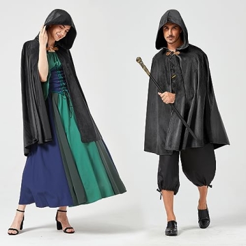 Premium Medieval Renaissance Hooded Cloak for Cosplay & Events