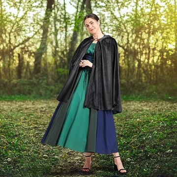 Premium Medieval Renaissance Hooded Cloak for Cosplay & Events