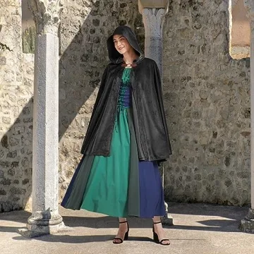 Premium Medieval Renaissance Hooded Cloak for Cosplay & Events