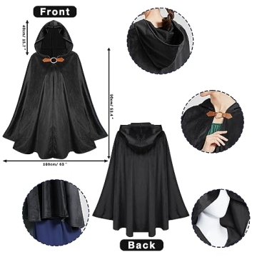 Premium Medieval Renaissance Hooded Cloak for Cosplay & Events