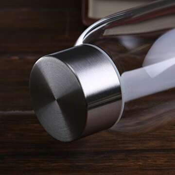 Encheng Glass Water Bottles, Glass Beverage Bottles 16oz,Drinking Bottles With Leakproof Stainless Steel Cap 500ml,Reusable Juice Bottles Beverage Drinkware,To Go Travel Bottles For Drink,Sauce 8Pack