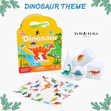 Play N Teach Sticker Books for Kids 4-Pack (Animals, Dinosaurs, Insects, Ocean Animals) 126 Reusable Puffy Stickers, Perfect for Travel, Learning, and Gifts