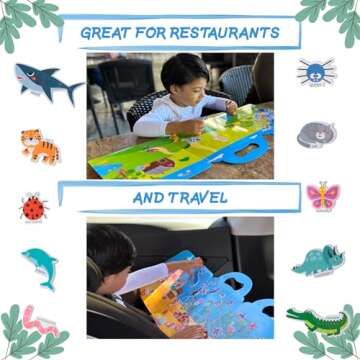 Play N Teach Sticker Books for Kids 4-Pack (Animals, Dinosaurs, Insects, Ocean Animals) 126 Reusable Puffy Stickers, Perfect for Travel, Learning, and Gifts