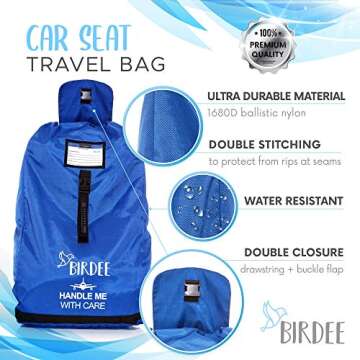 Birdee Car Seat Travel Bag for Safe Air Travel
