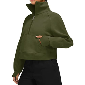 LASLULU Women’s Zipper Athletic Sweatshirt for Winter Warmth