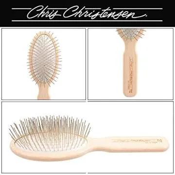 Chris Christensen Dog Brush, 27 mm Oval Pin Brush, Original Series, Groom Like a Professional, Stainless Steel Pins, Lightweight Beech Wood Body, Ground and Polished Tips
