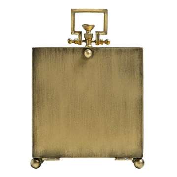 NIKKY HOME Gold Table Clock, Silent Non-Ticking Classic Battery Operated Decorative Mantel Desk Shelf Clock for Living Room Decor