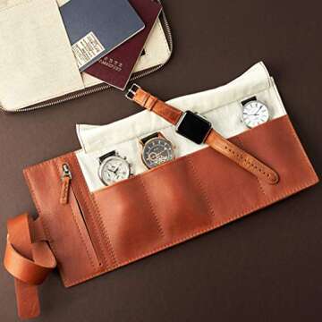 Capra Leather Watch Roll for Men - Travel & Storage Solution