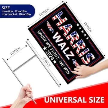 Harris Waltz 2024 Yard Sign 18x12 In Double-Sided