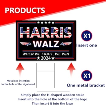 Harris Waltz 2024 Yard Sign 18x12 In Double-Sided