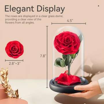 puto Gifts for Mom Preserved Roses in Glass Dome Beauty and The Beast Rose Gift for Her Mother's Day...