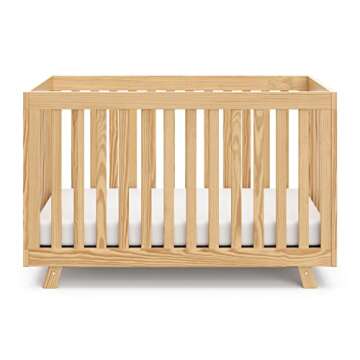 Storkcraft Beckett 3-in-1 Convertible Crib (Natural) – Converts from Baby Crib to Toddler Bed and Daybed, Fits Standard Full-Size Crib Mattress, Adjustable Mattress Support Base
