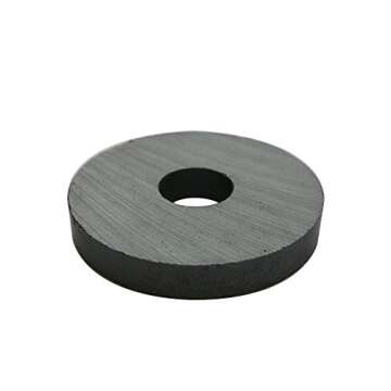 Creative Hobbies 29 Piece Strong 1.25 Inch Donut Round Ceramic Ferrite Ring Magnets, with 3/8" Cente...