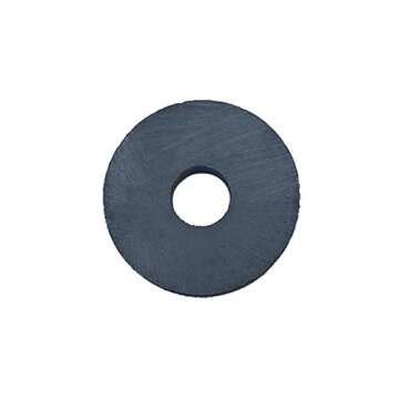Creative Hobbies 29 Piece Strong 1.25 Inch Donut Round Ceramic Ferrite Ring Magnets, with 3/8" Center Hole x 3/16" Thickness - Ideal for Use on Refrigerator, Whiteboard, Arts Science Project, Crafts