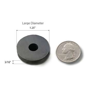 Creative Hobbies 29 Piece Strong 1.25 Inch Donut Round Ceramic Ferrite Ring Magnets, with 3/8" Center Hole x 3/16" Thickness - Ideal for Use on Refrigerator, Whiteboard, Arts Science Project, Crafts