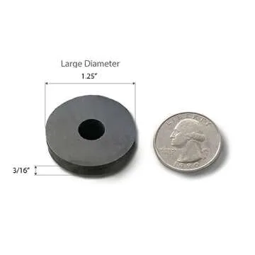Creative Hobbies 29 Piece Strong 1.25 Inch Donut Round Ceramic Ferrite Ring Magnets, with 3/8" Center Hole x 3/16" Thickness - Ideal for Use on Refrigerator, Whiteboard, Arts Science Project, Crafts