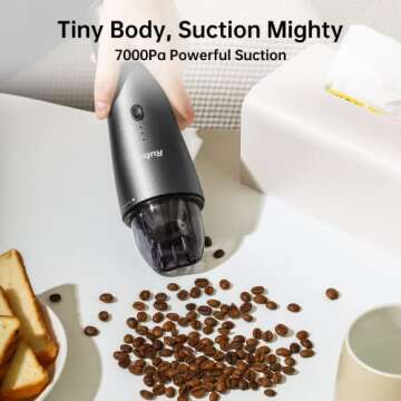 RUBOT Car Vacuum Cleaner, Car Vacuum Portable Cordless, Mini Portable Handheld Vacuum Cleaner for Ca...