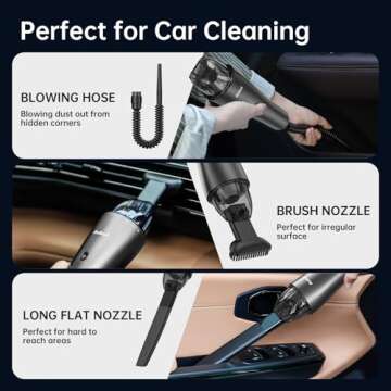 RUBOT Car Vacuum Cleaner, Car Vacuum Portable Cordless, Mini Portable Handheld Vacuum Cleaner for Car Detailing(P02)