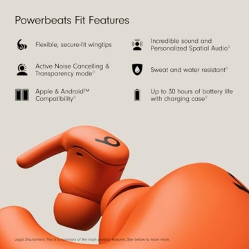 Beats - Powerbeats Fit - Wireless Noise-Cancelling Workout Earbuds with Upgraded Secure Fit Wingtips...