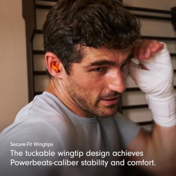 Beats - Powerbeats Fit - Wireless Noise-Cancelling Workout Earbuds with Upgraded Secure Fit Wingtips, IPX4, Up to 30H of Battery Life & Charging case, Compatible with Apple & Android - Spark Orange